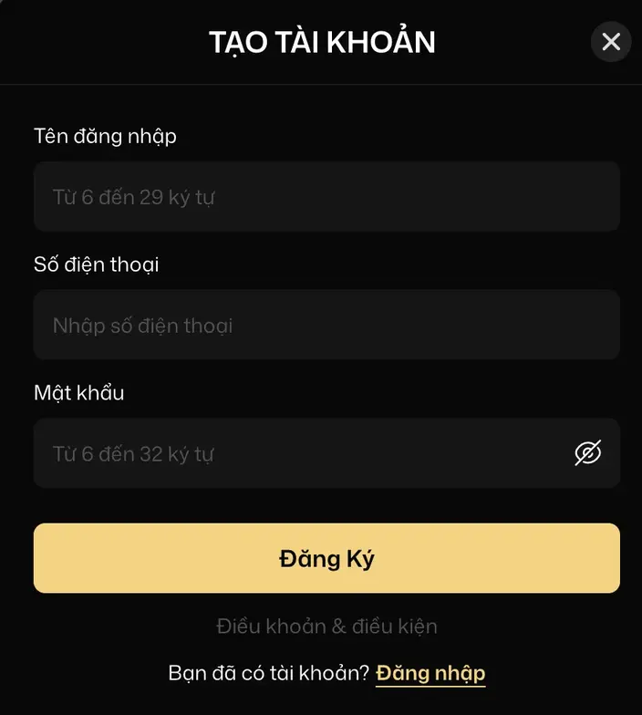 ĐĂNG KÝ TÀI KHOẢN VAOBET